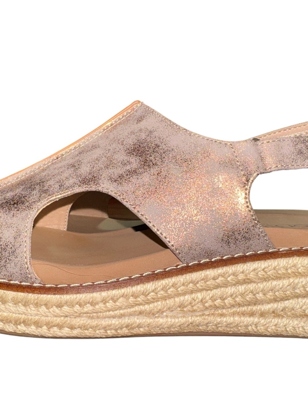 Corkys Ready or Not Metallic Gold Espadrille Wedge Sandals Size 8 Slingback - Picture 4 of 12